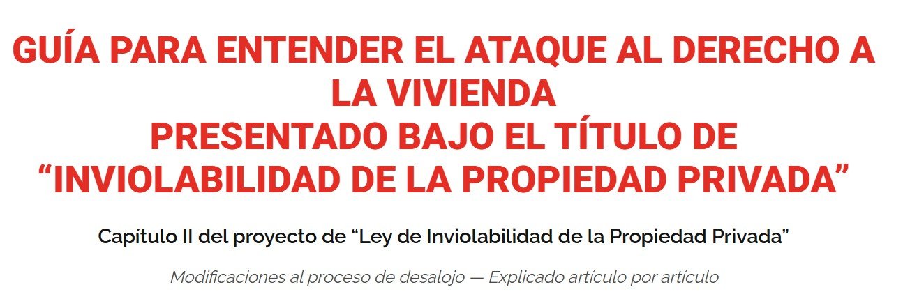 Guía para entender el ataque al derecho a la vivienda